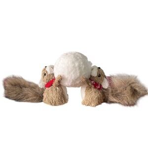 6" by 17" Playing Squirrels Home Decor Christmas Snow Ball Holidays
